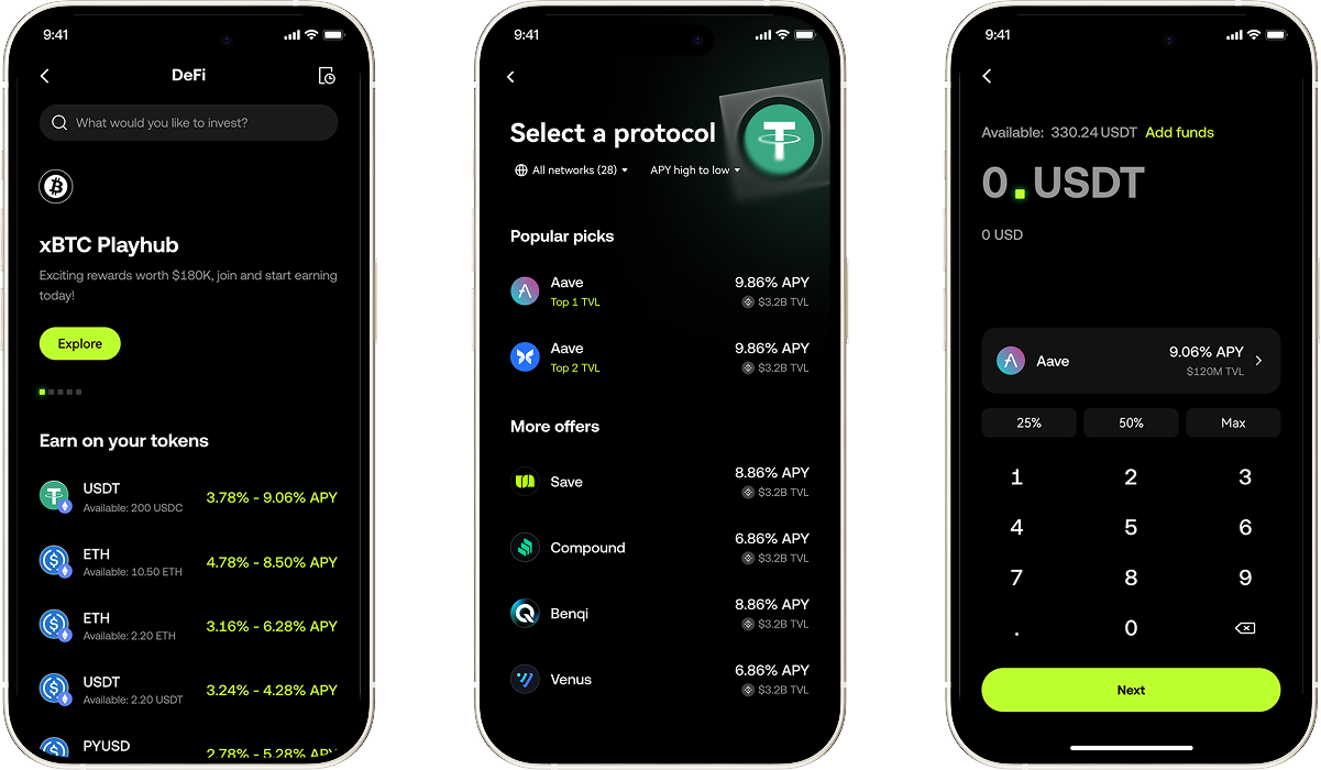Option 02 — three phone screens